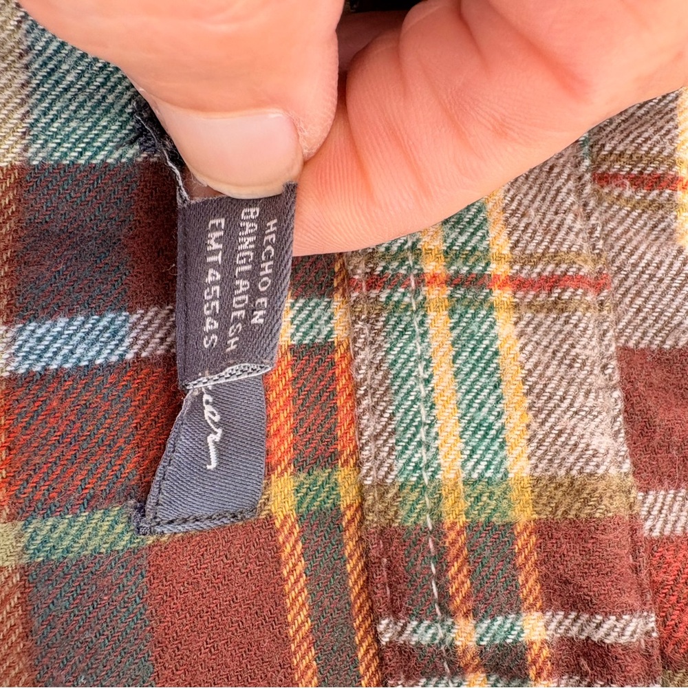 Bleached Upcycled Hombre Plaid Flannel Button Down Shirt Size Small - Picture 7 of 11